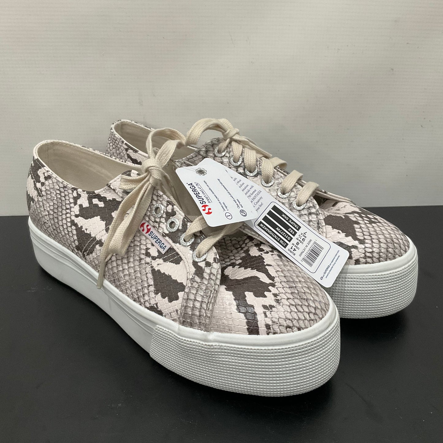 Snakeskin Print Shoes Sneakers Superga, Size 9.5