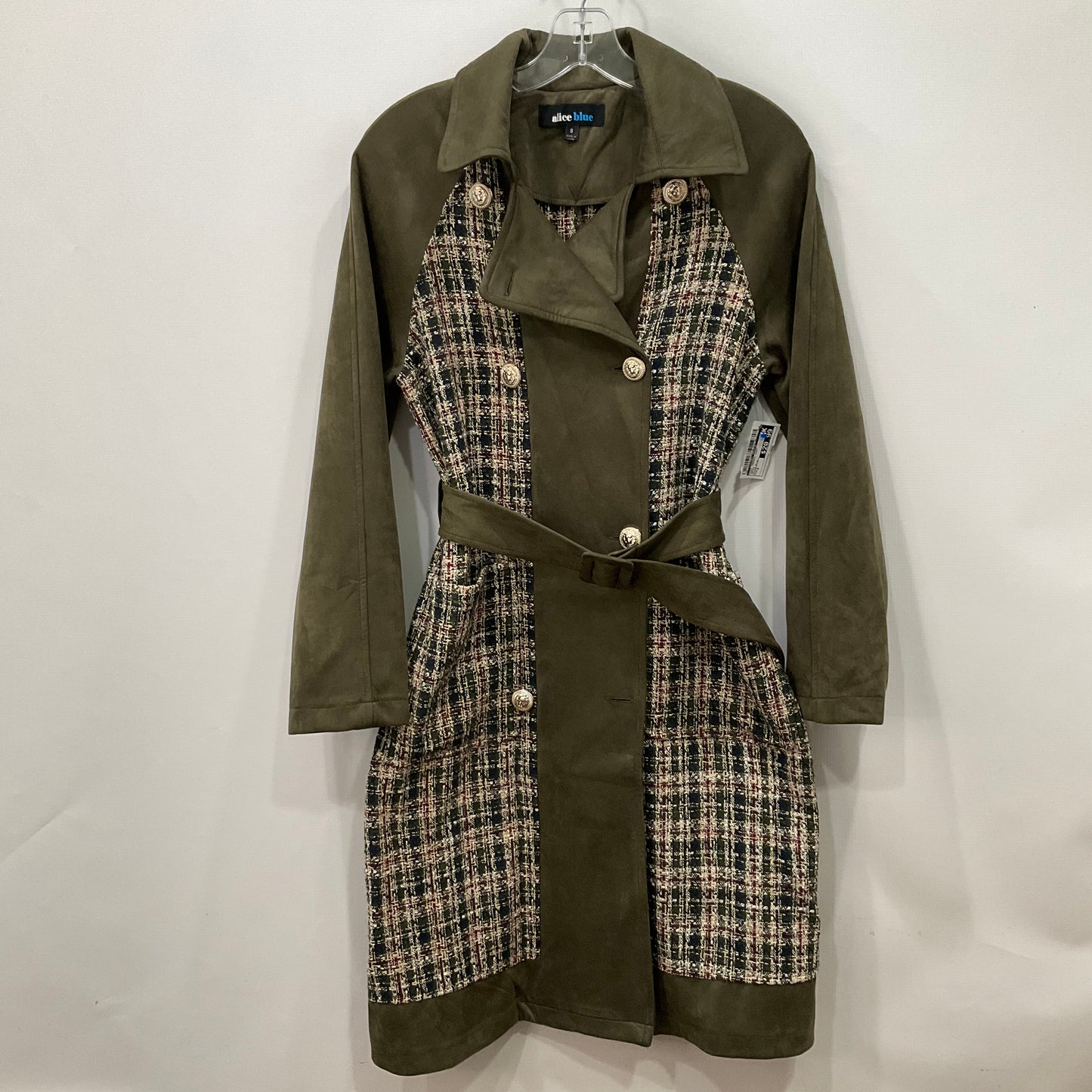 Coat Trench Coat By Alice Blue In Green, Size: S