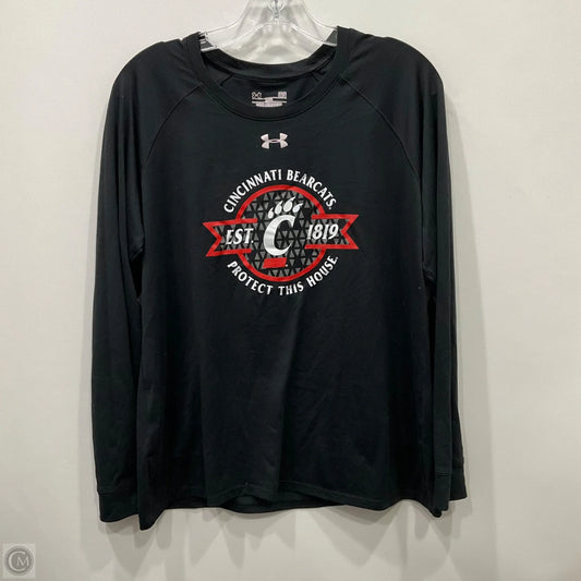 Athletic Top Long Sleeve Crewneck By Under Armour In Black, Size: L