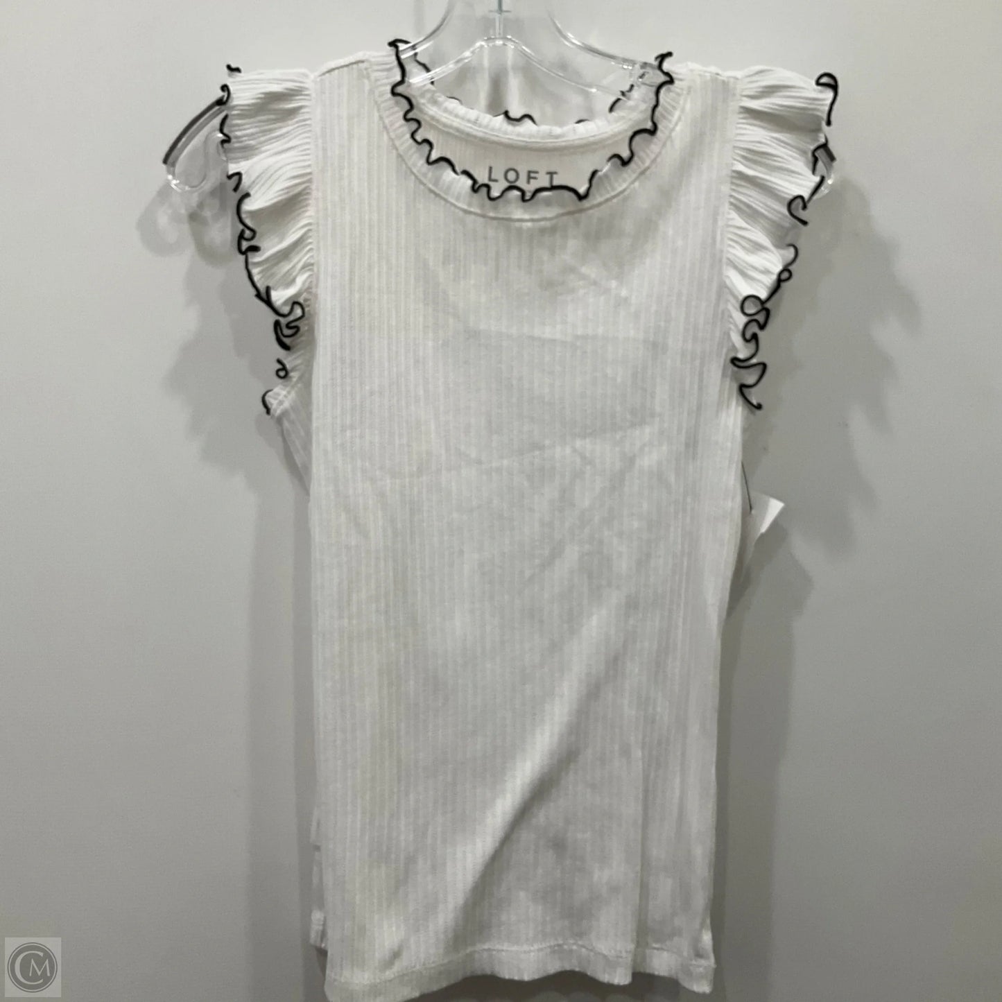 Top Sleeveless By Loft In White, Size: S