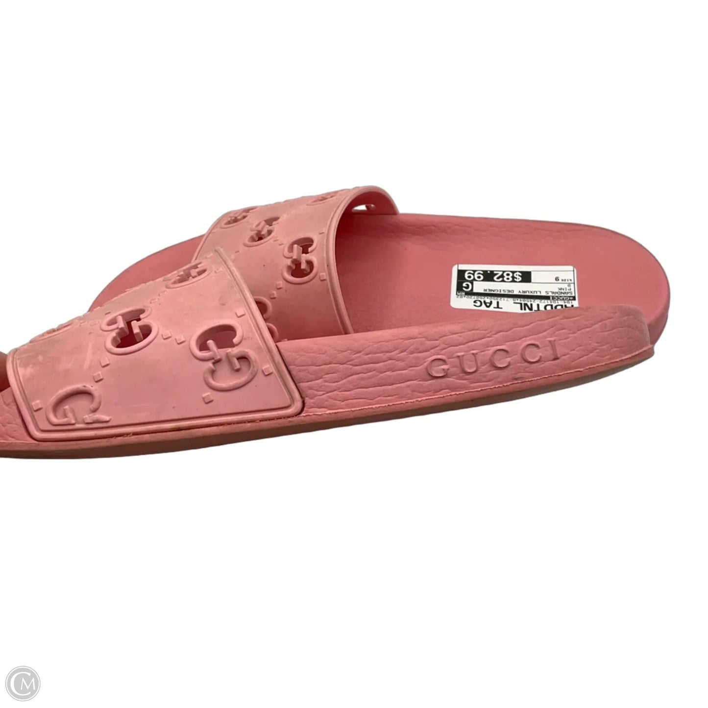 Sandals Luxury Designer By Gucci In Pink, Size: 9