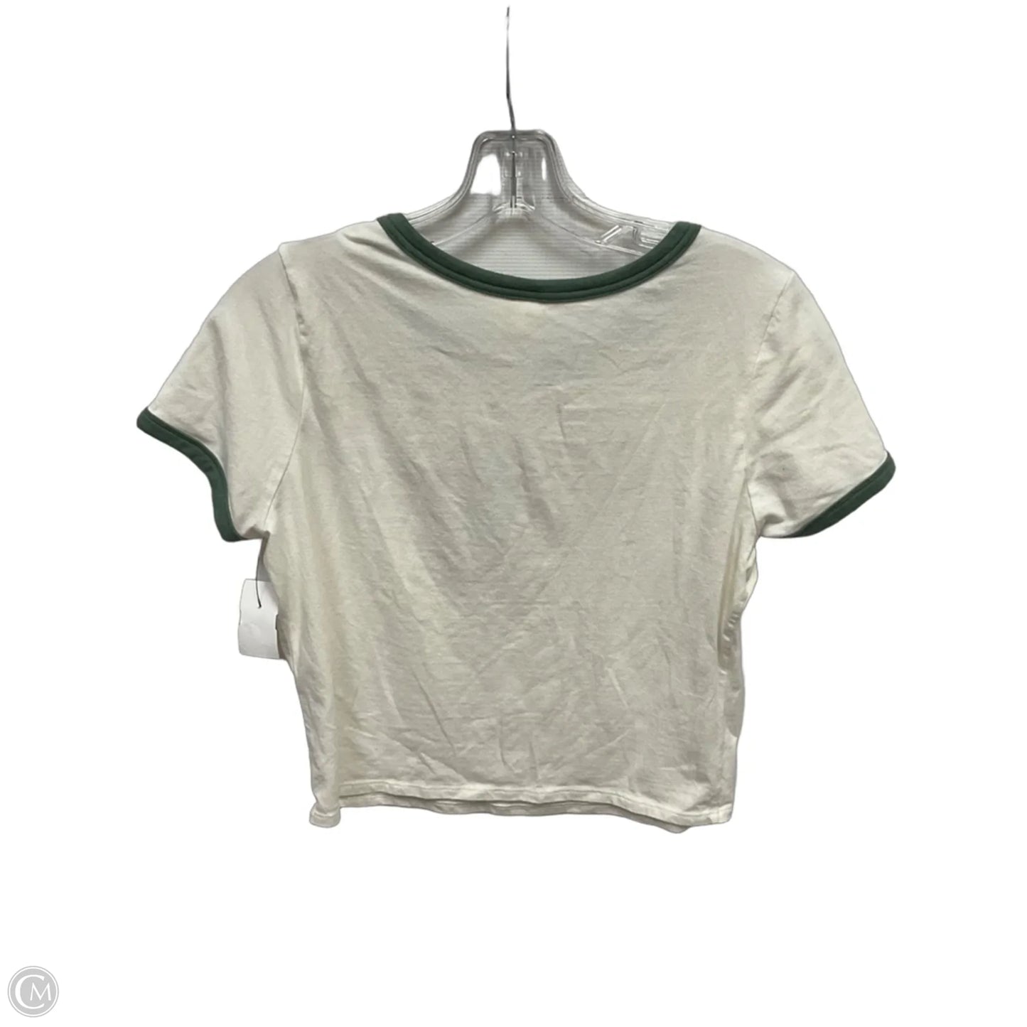 Top Short Sleeve By Anthropologie In Green & White, Size: M