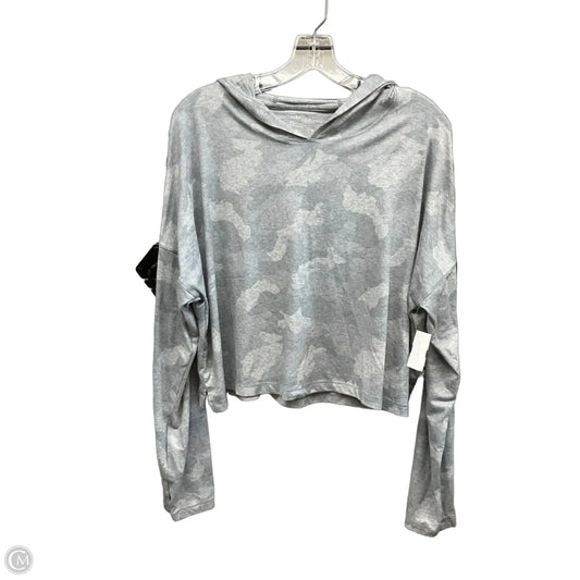 Athletic Top Long Sleeve Hoodie By Yogalicious In Grey, Size: Xl