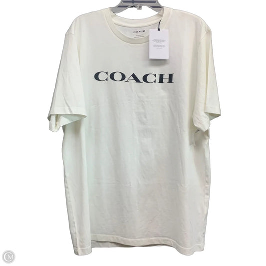 Top Short Sleeve Designer By Coach In White, Size: Xxl