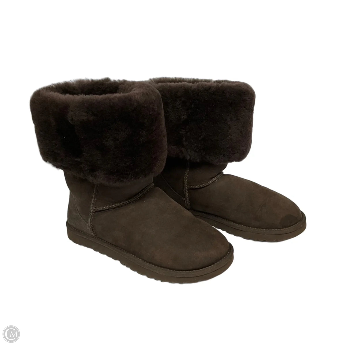 Boots Designer By Ugg In Brown, Size: 6