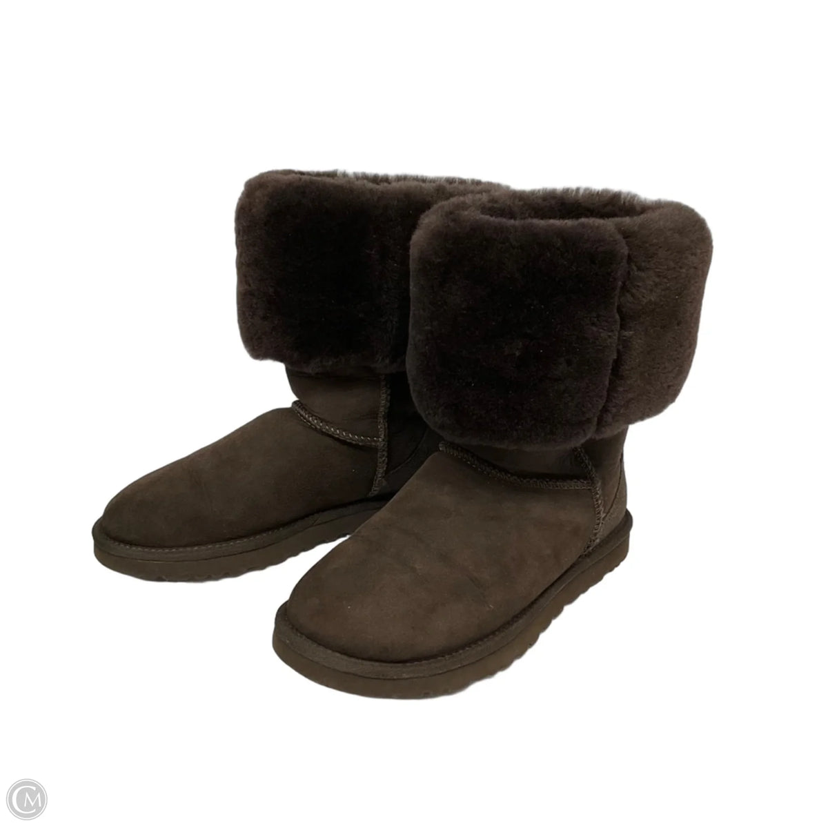 Boots Designer By Ugg In Brown, Size: 6