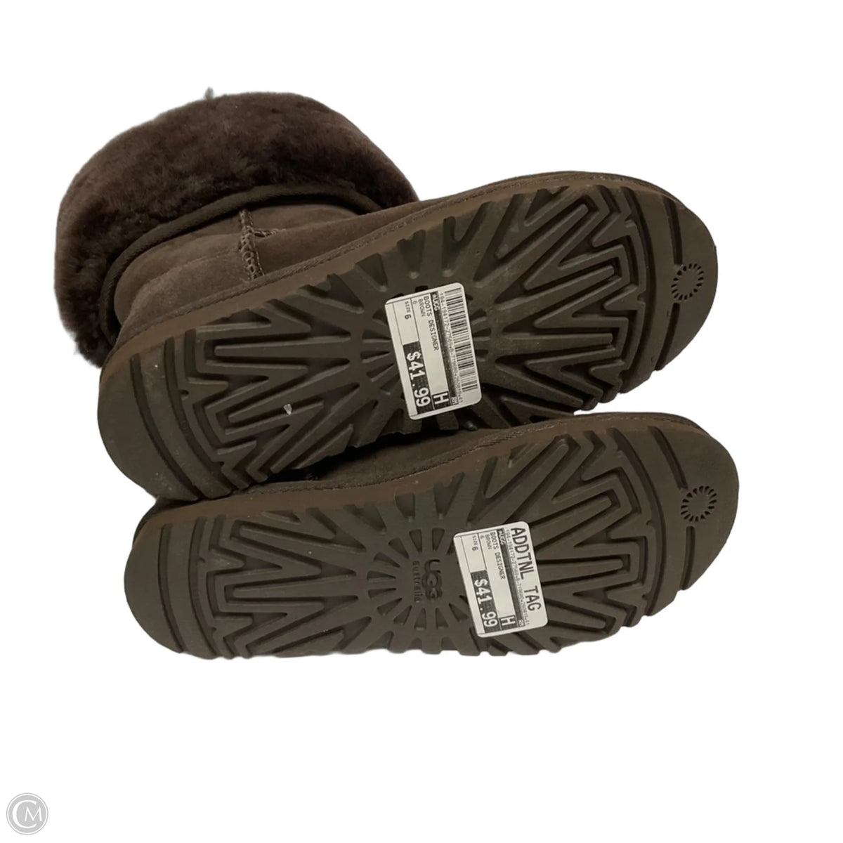 Boots Designer By Ugg In Brown, Size: 6