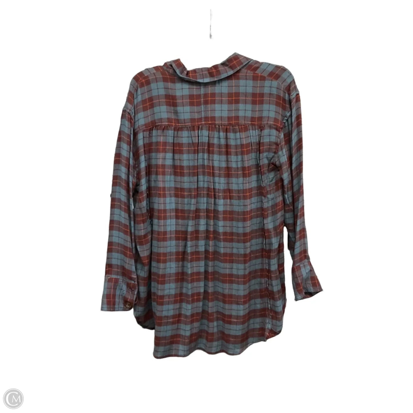 Top Long Sleeve By Free People In Plaid Pattern, Size: S