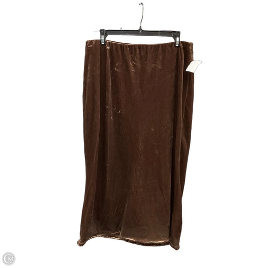 Skirt Midi By Anthropologie In Brown, Size: L