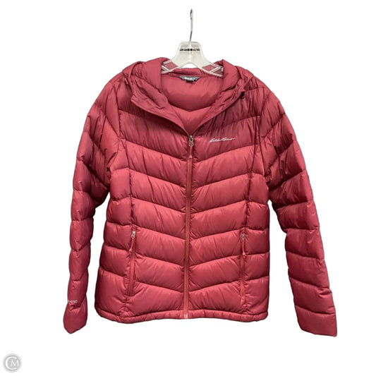 Coat Puffer & Quilted By Eddie Bauer In Red, Size: L
