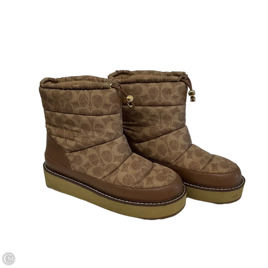 Boots Designer By Coach In Brown, Size: 8.5