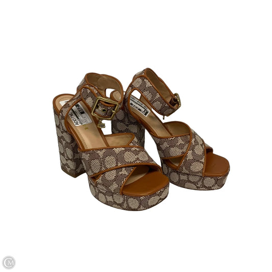 Sandals Designer By Coach In Brown, Size: 7.5