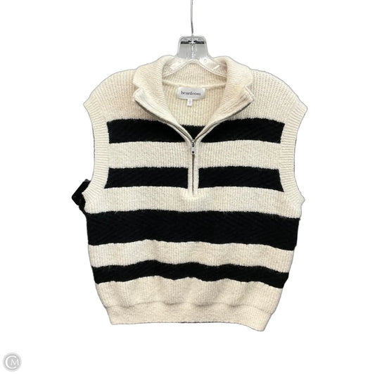 Vest Sweater By Heartloom In Striped Pattern, Size: L