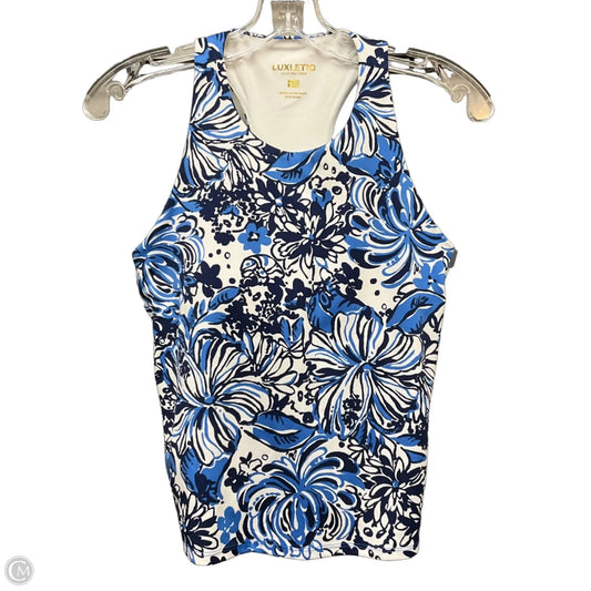 Top Sleeveless Designer By Lilly Pulitzer In Blue & White, Size: Xs