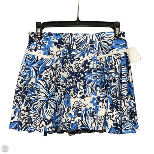 Skort Designer By Lilly Pulitzer In Blue & White, Size: Xs