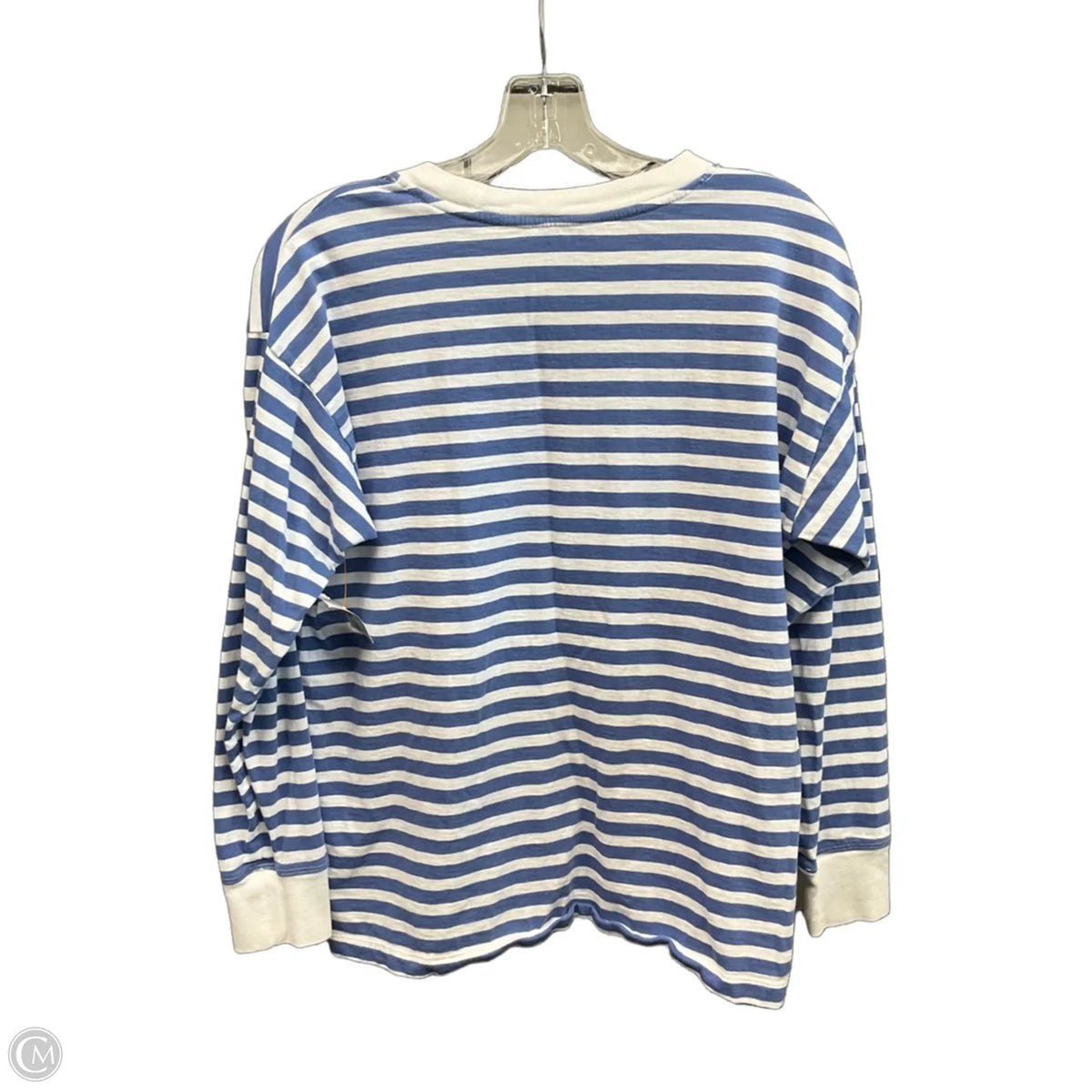 Top Long Sleeve Basic By J. Crew In Blue & White, Size: M