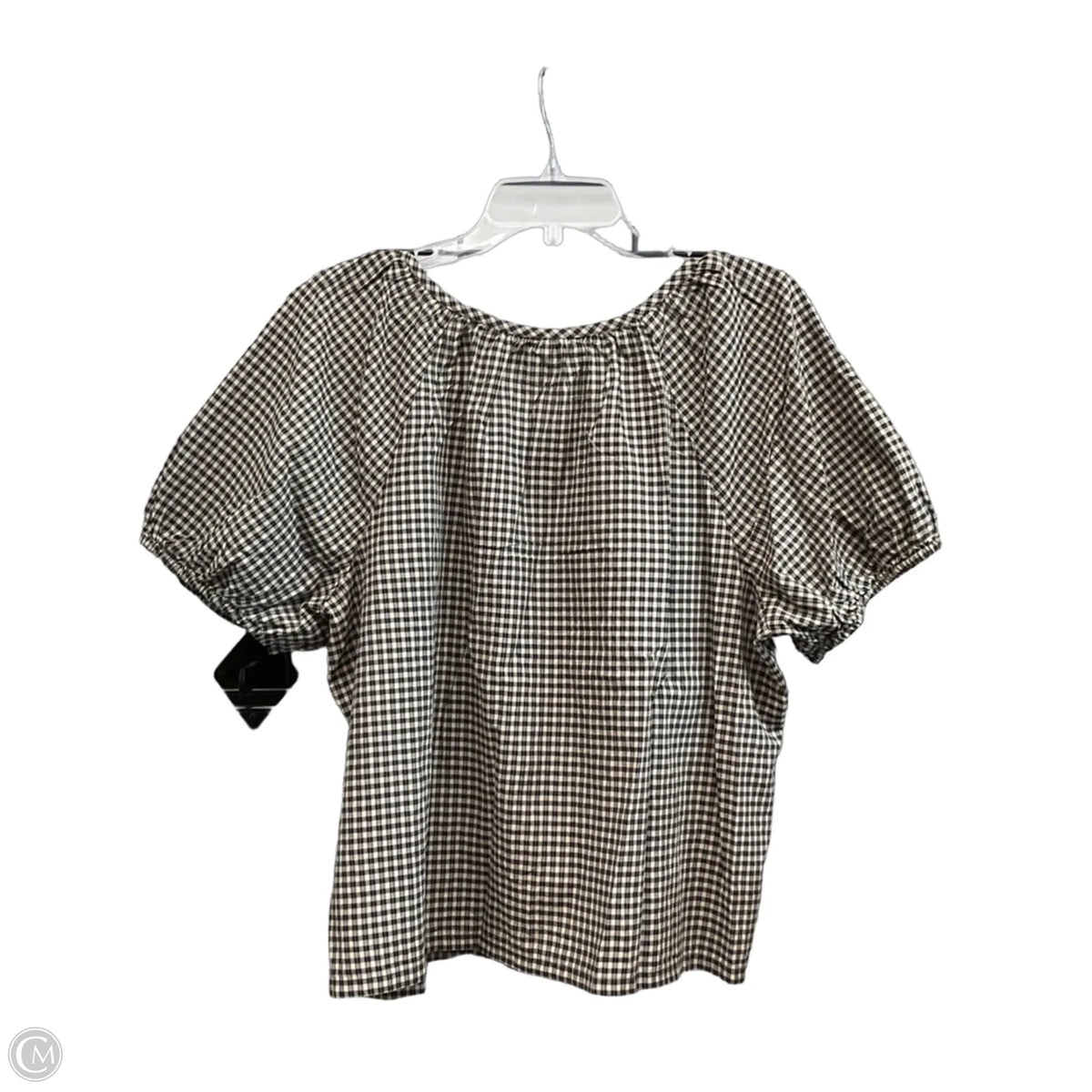 Top Short Sleeve By Old Navy In Plaid Pattern, Size: L