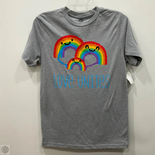 Top Short Sleeve Basic By Mad Engine In Rainbow Print, Size: S