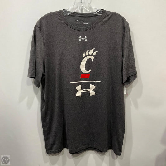 Top Short Sleeve By Under Armour In Grey, Size: M