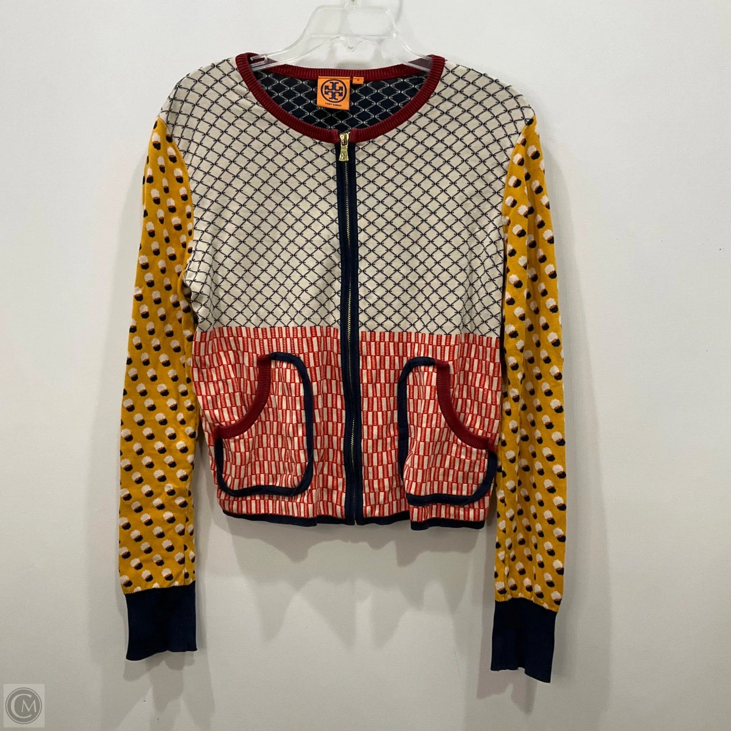 Sweater Cardigan Designer By Tory Burch In Multi-colored, Size: M