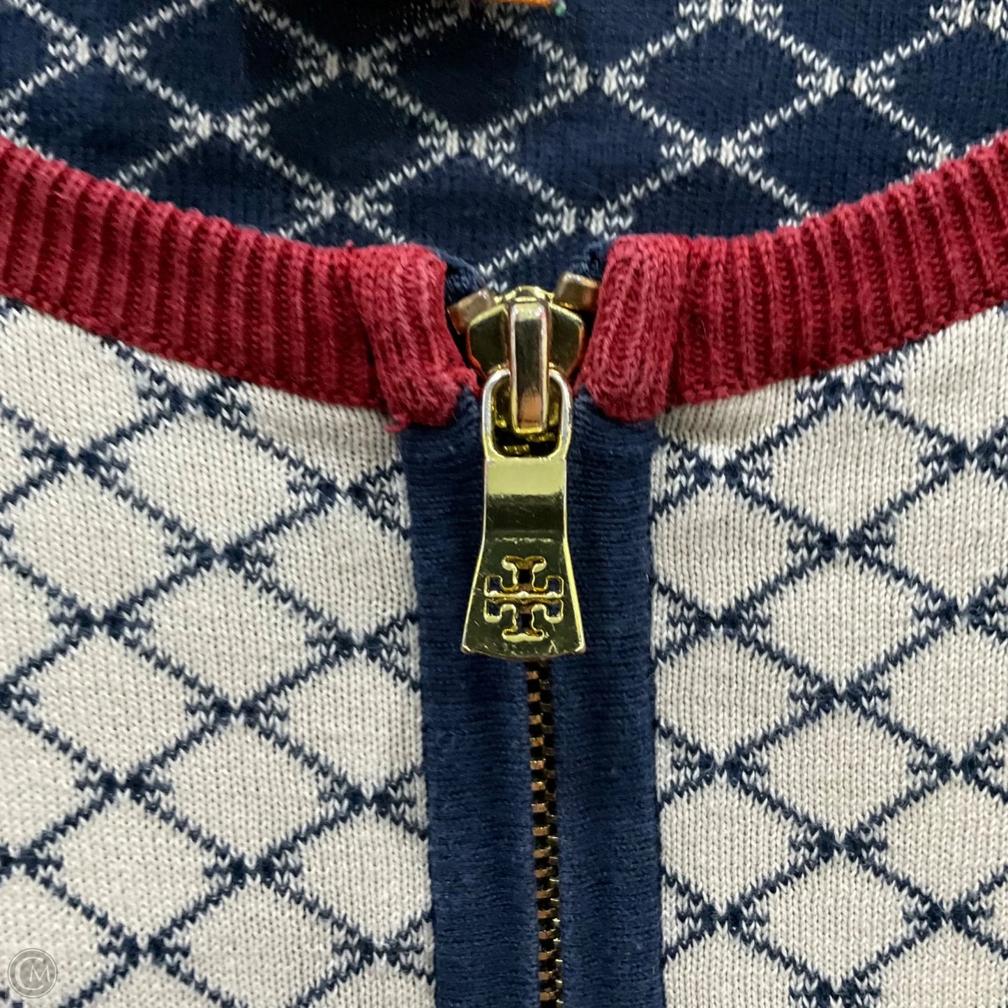 Sweater Cardigan Designer By Tory Burch In Multi-colored, Size: M