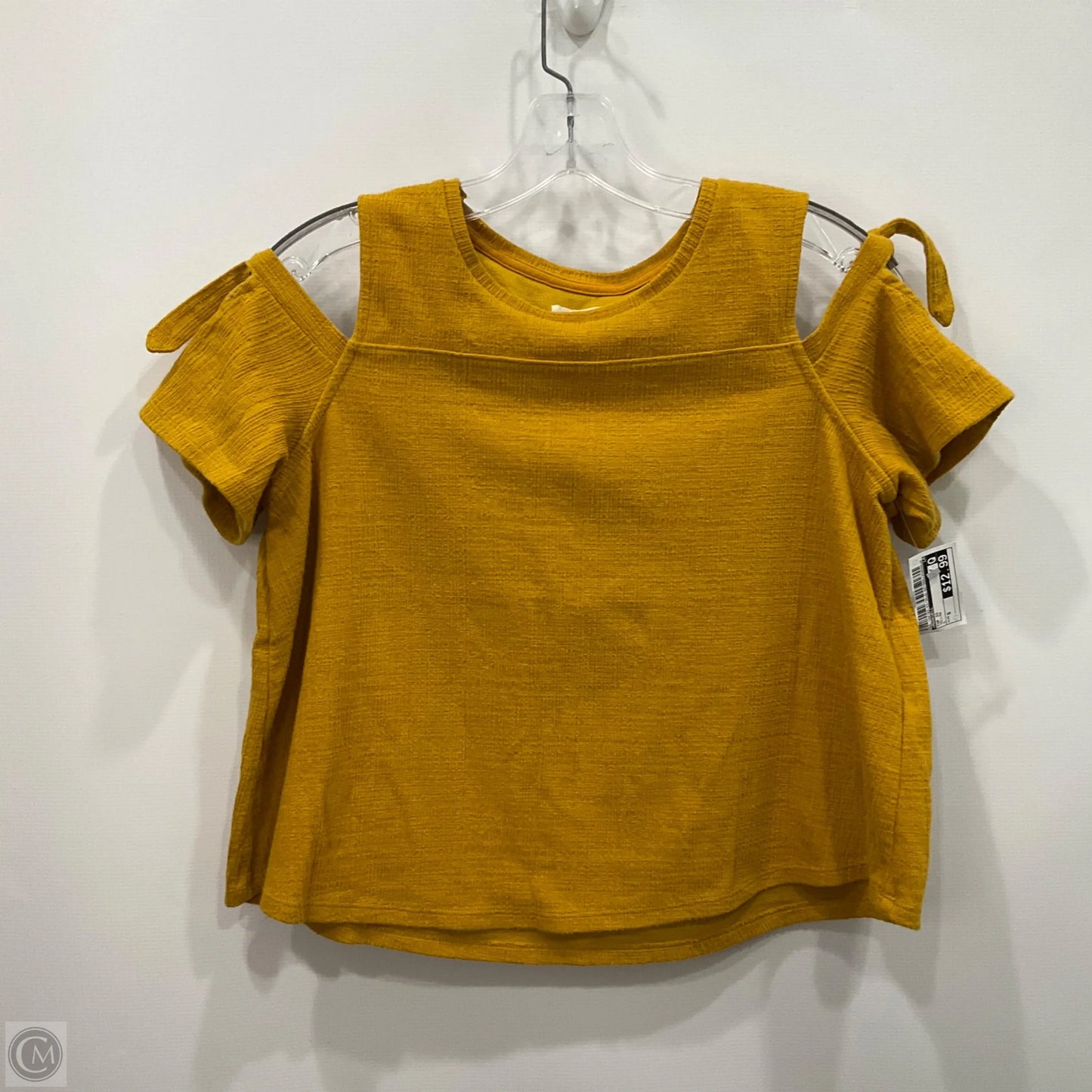 Top Short Sleeve By Madewell In Yellow, Size: S