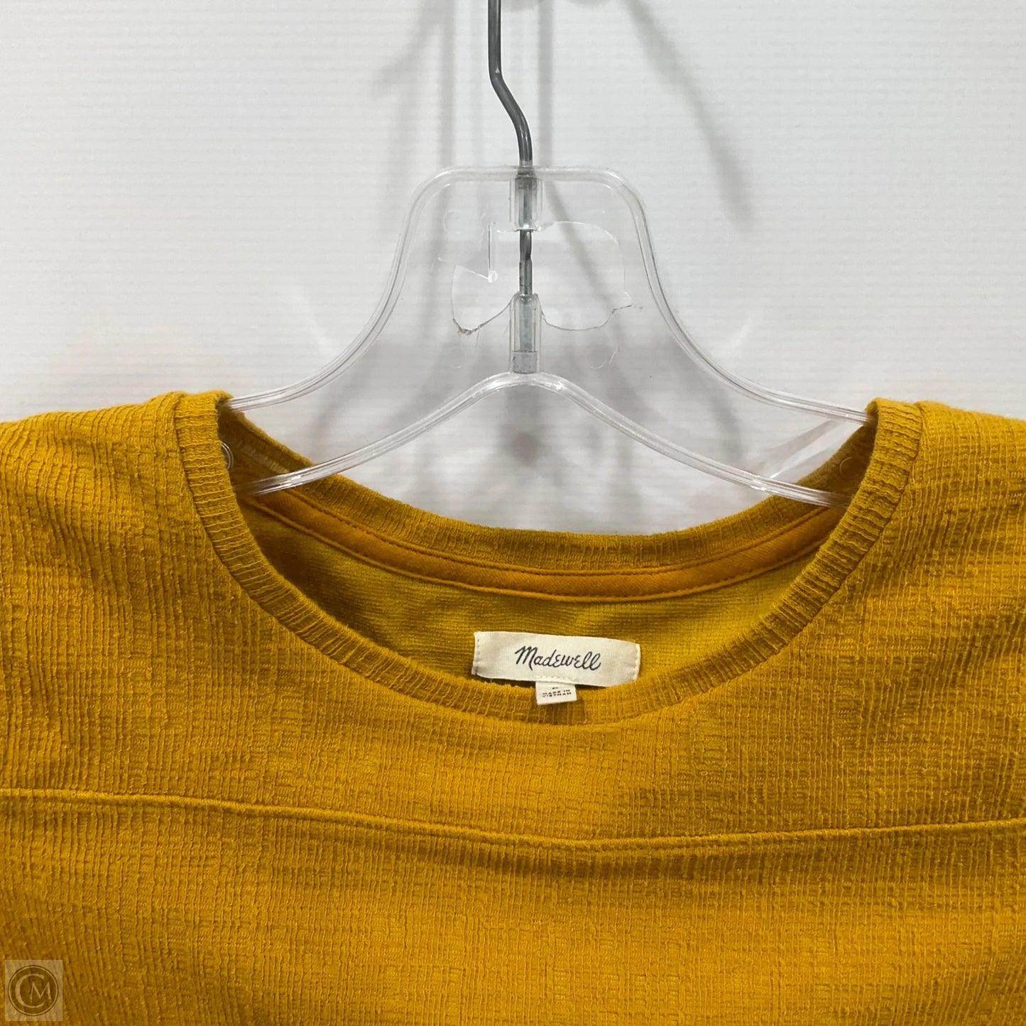 Top Short Sleeve By Madewell In Yellow, Size: S