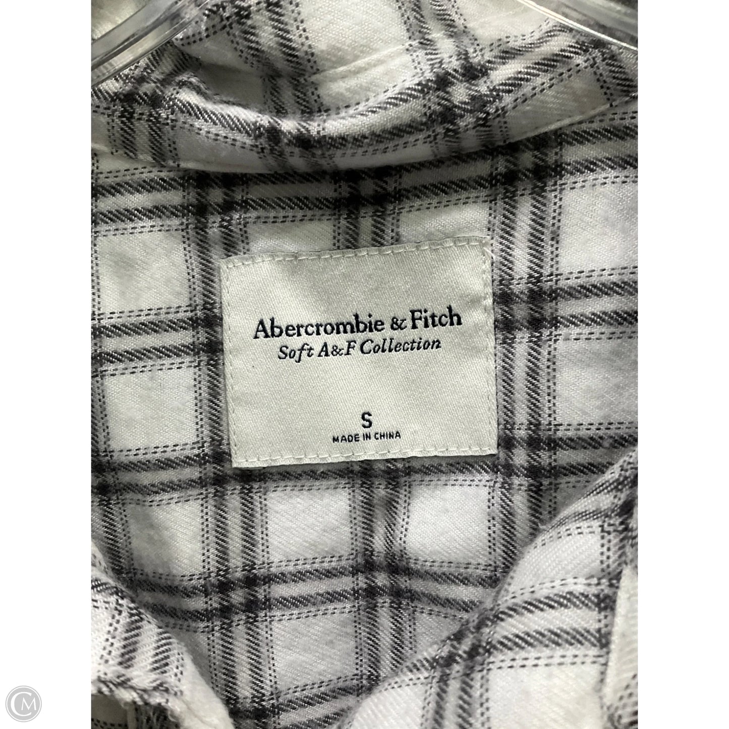 Top Long Sleeve By Abercrombie And Fitch In Plaid Pattern, Size: S
