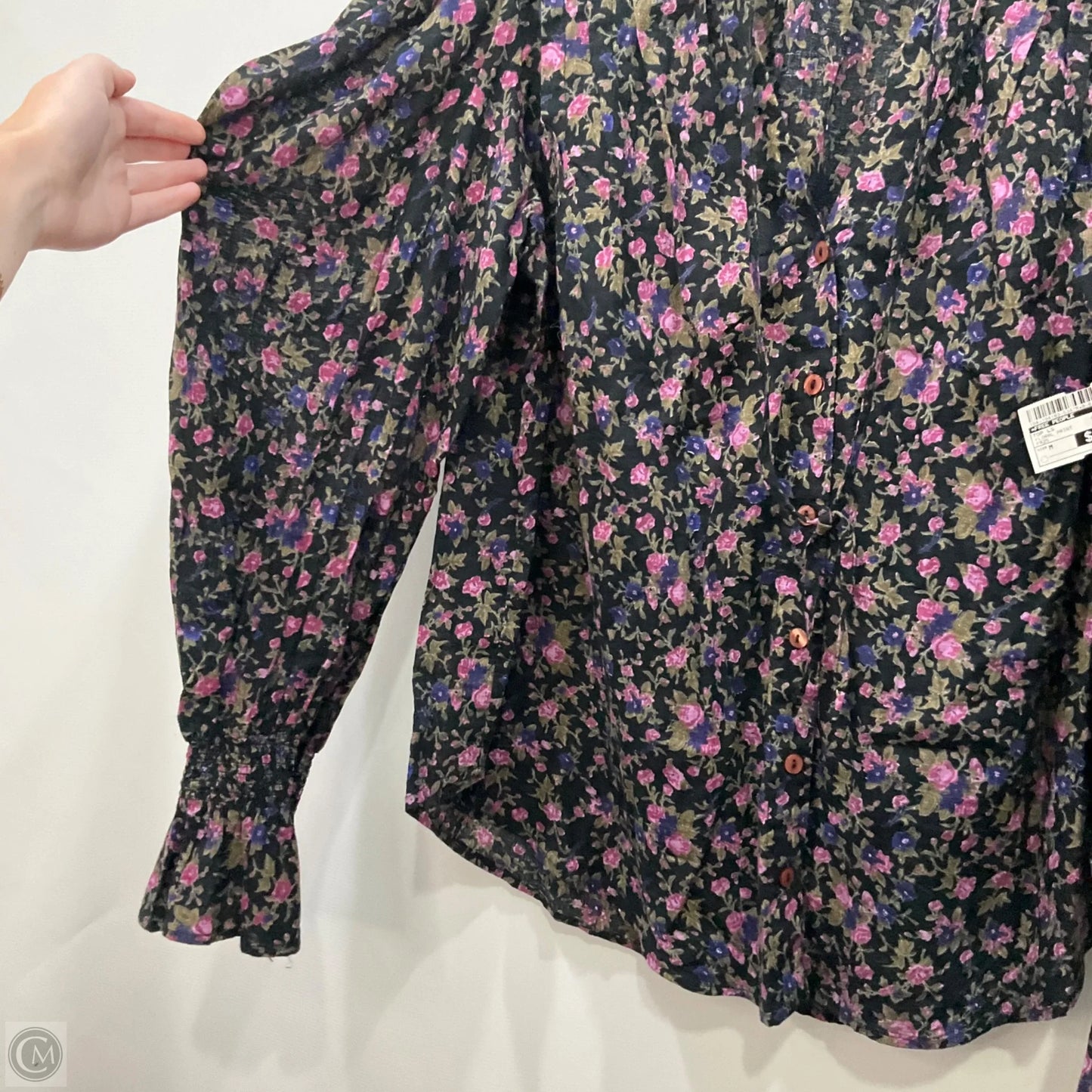 Top Long Sleeve By Free People In Floral Print, Size: M