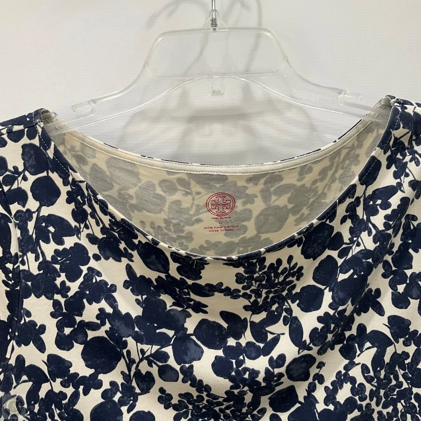 Dress Designer By Tory Burch In Blue & White, Size: L
