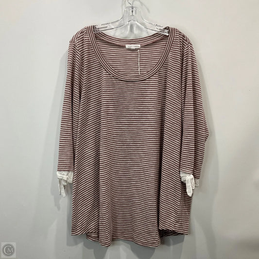 Top Long Sleeve By Honey Punch In Striped Pattern, Size: 3x