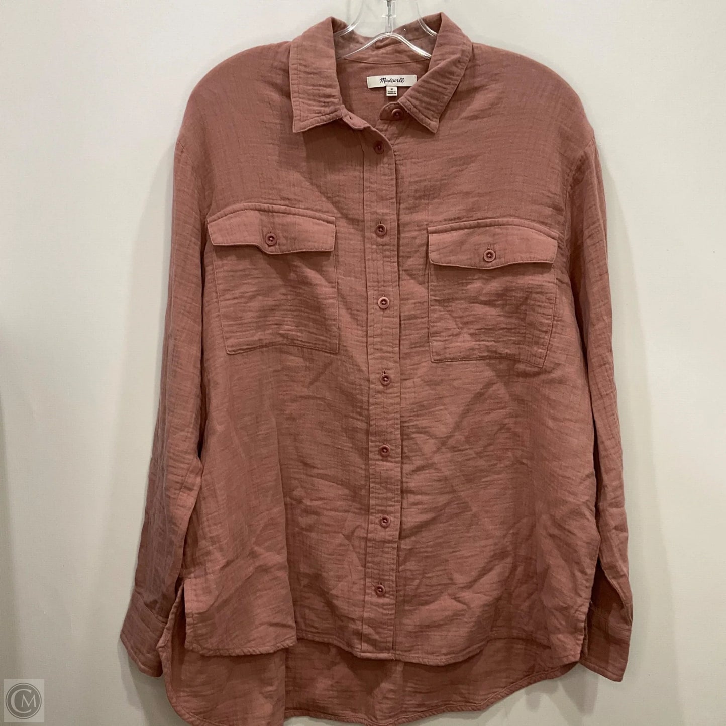 Top Long Sleeve Basic By Madewell In Dusty Pink, Size: M