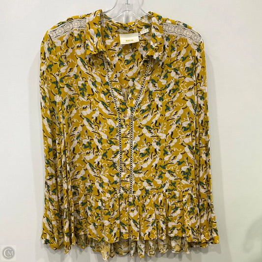 Blouse Long Sleeve By Maeve In Yellow, Size: M