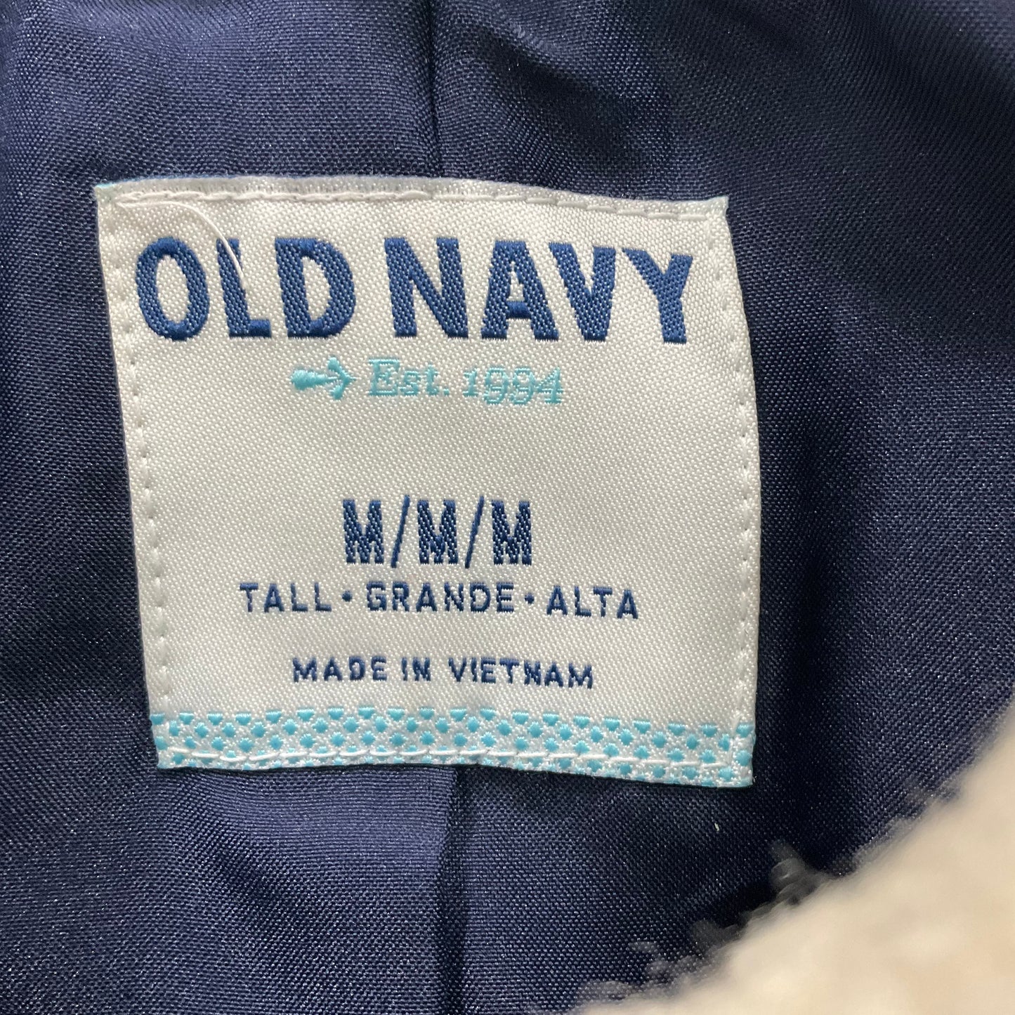 Coat Wool By Old Navy In Blue & Cream, Size: M