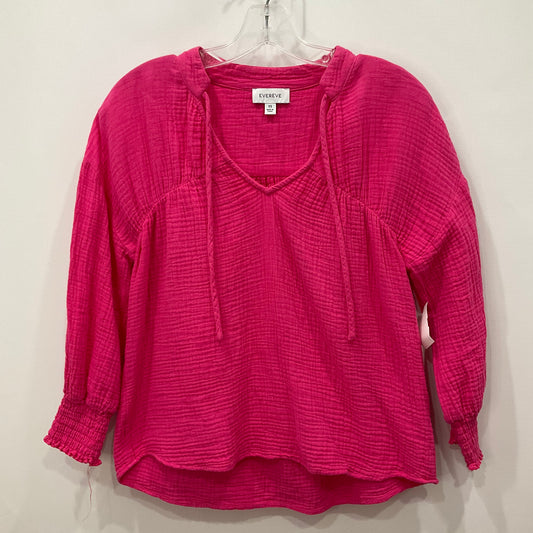 Top Long Sleeve By Evereve In Pink, Size: Xs