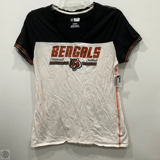 Top Short Sleeve By Nfl In Black & Orange, Size: Xl