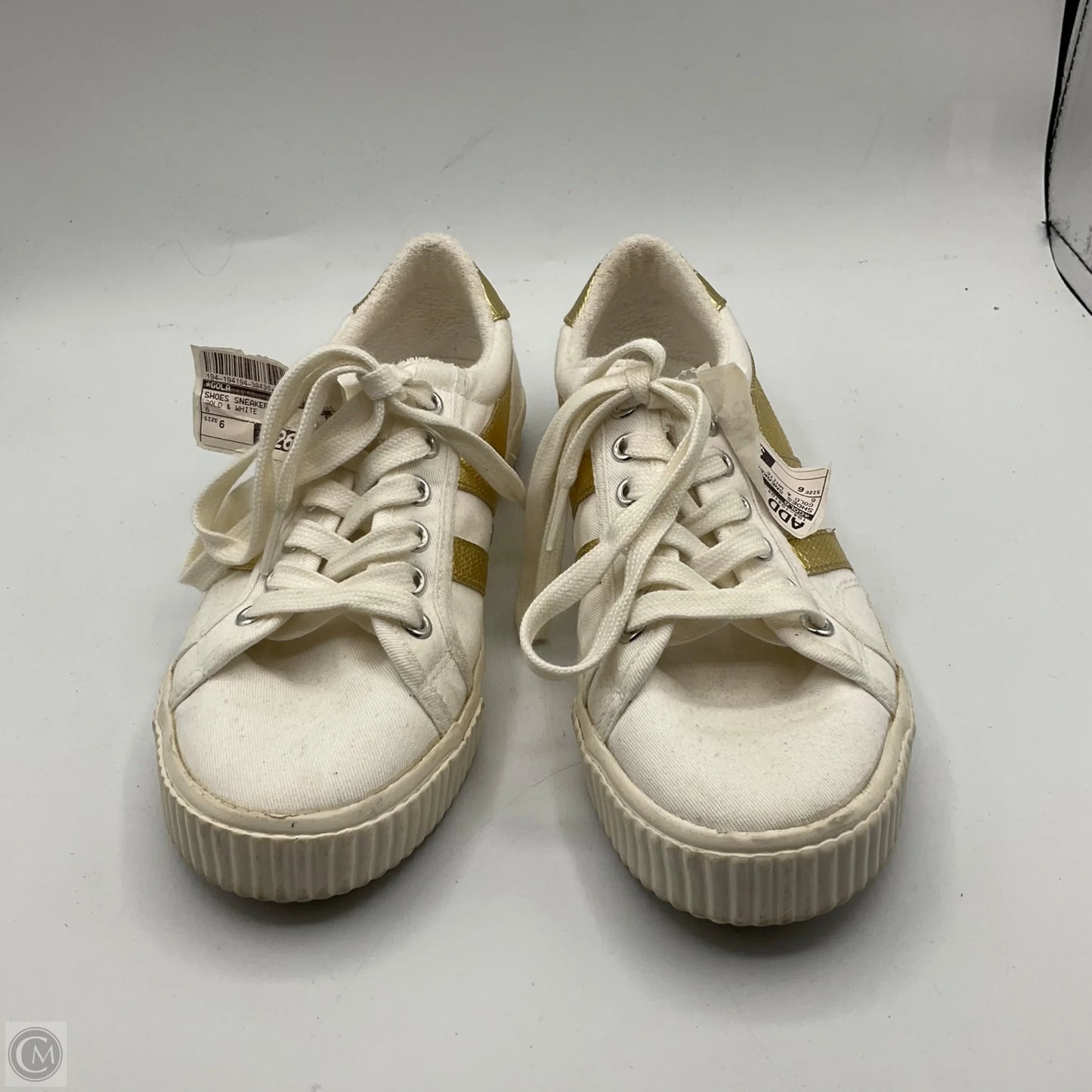 Shoes Sneakers By Gola In Gold & White, Size: 6