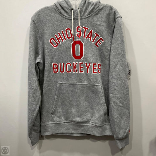 Sweatshirt Hoodie By Nike Apparel In Grey & Red, Size: M