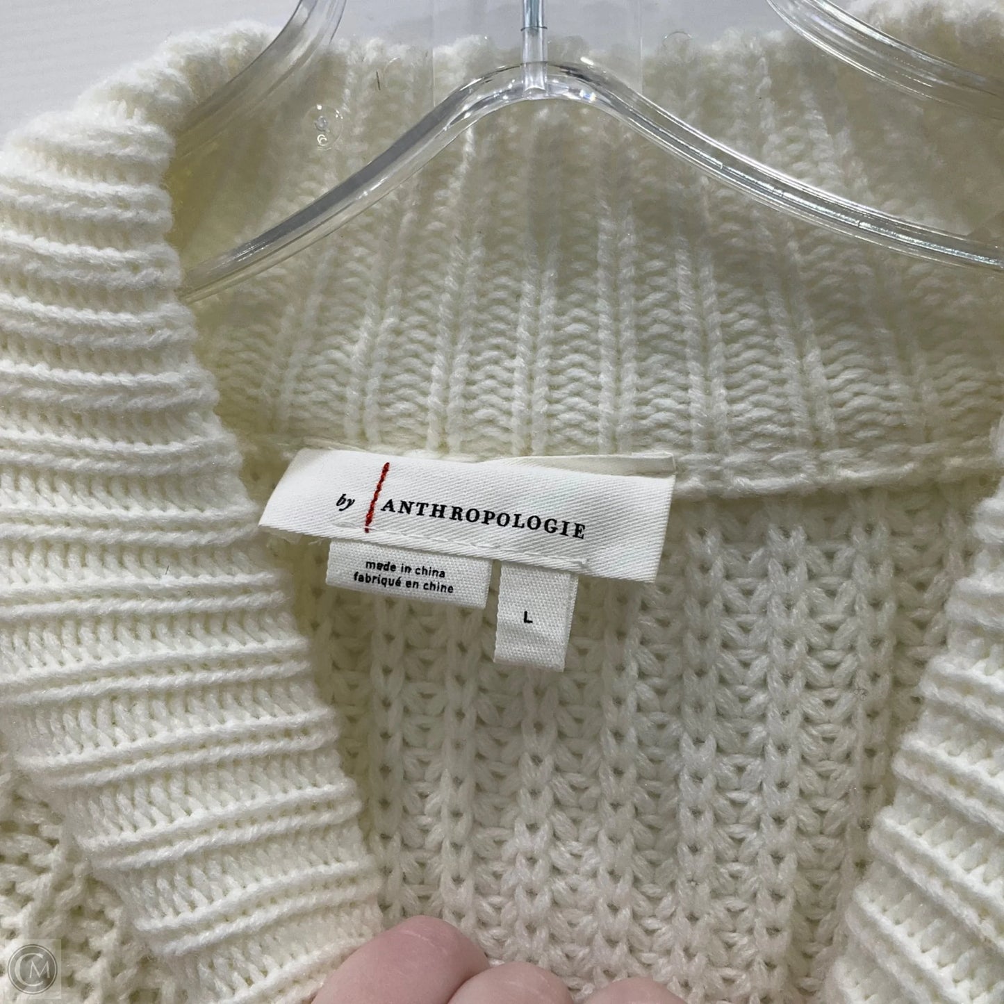 Sweater By Anthropologie In White, Size: L
