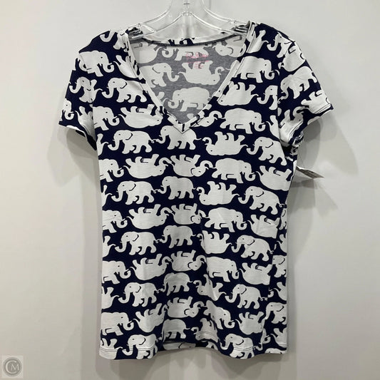 Top Short Sleeve Designer By Lilly Pulitzer In Navy, Size: S