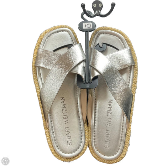 Sandals Designer By Stuart Weitzman In Silver, Size: 10