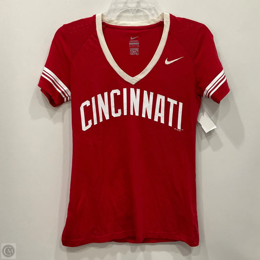 Top Short Sleeve Basic By Nike Apparel In Red & White, Size: S