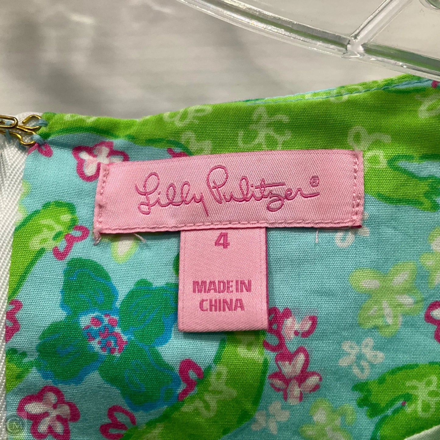 Dress Designer By Lilly Pulitzer In Blue & Green, Size: 4