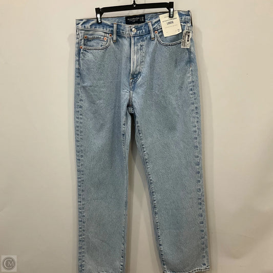 Jeans Straight By Abercrombie And Fitch In Blue Denim, Size: 14