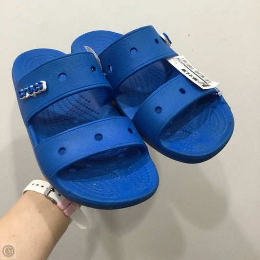 Sandals Flats By Crocs In Blue, Size: 9