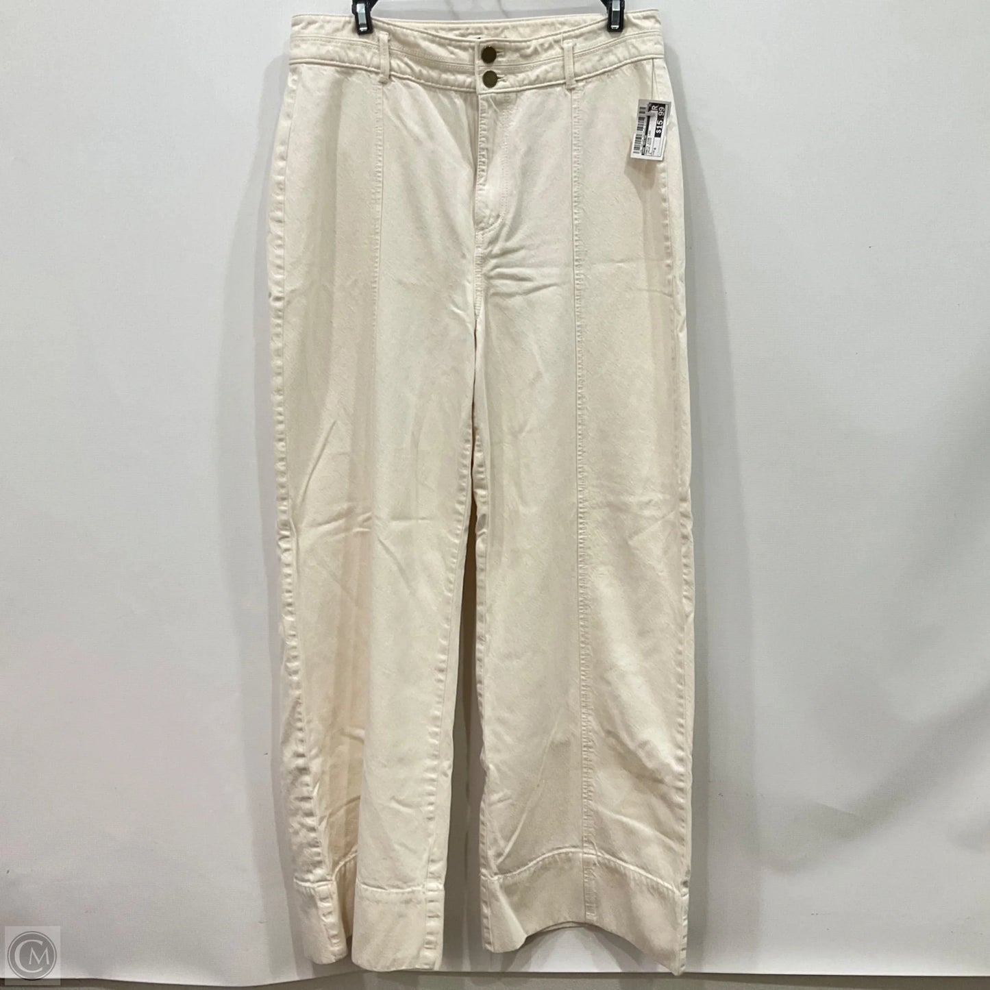 Pants Wide Leg By Ann Taylor In Cream Denim, Size: 8