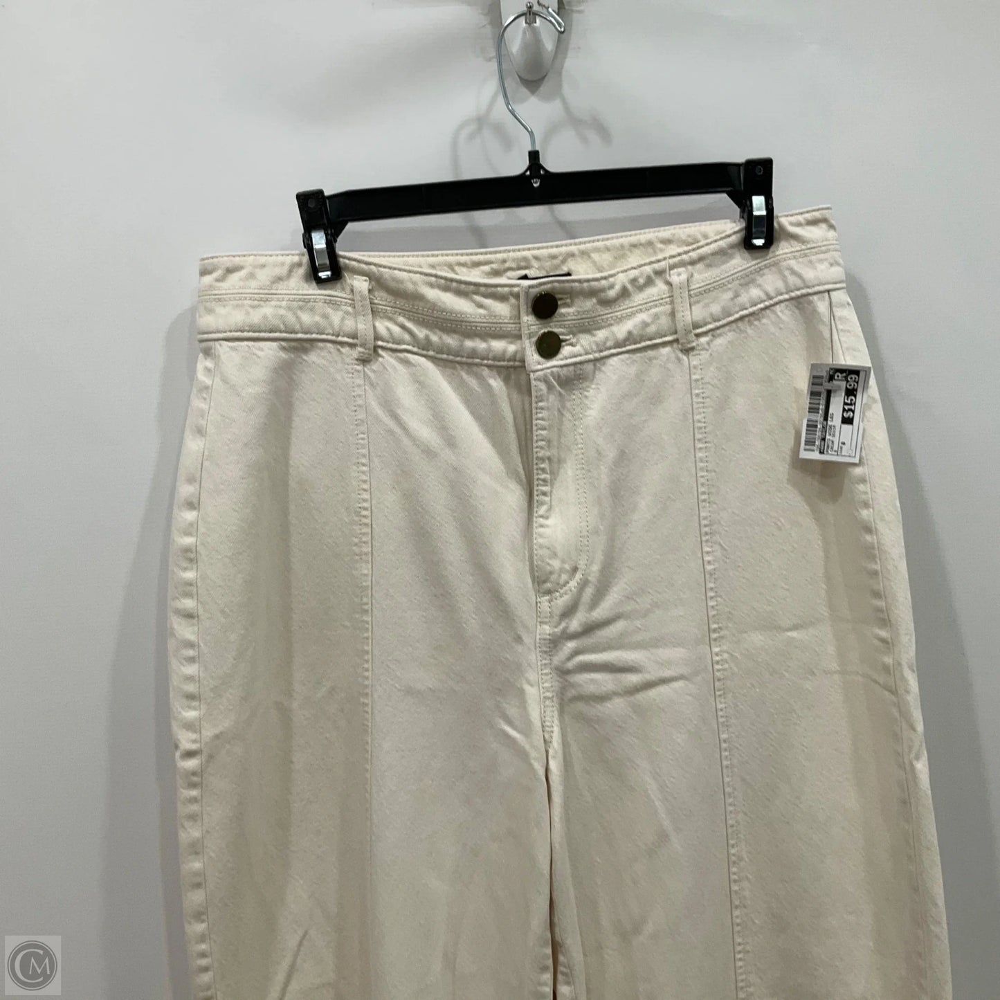 Pants Wide Leg By Ann Taylor In Cream Denim, Size: 8