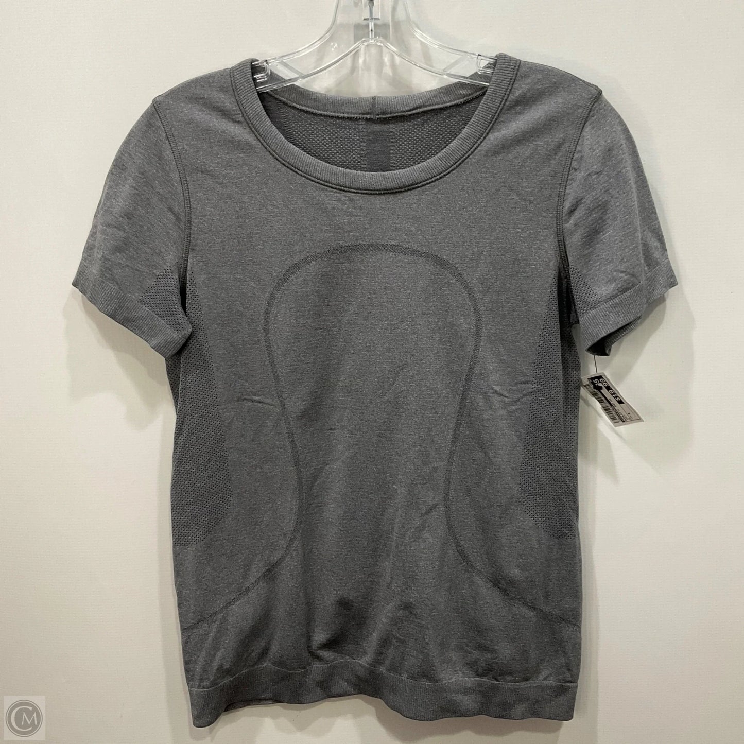 Athletic Top Short Sleeve By Lululemon In Grey, Size: 8