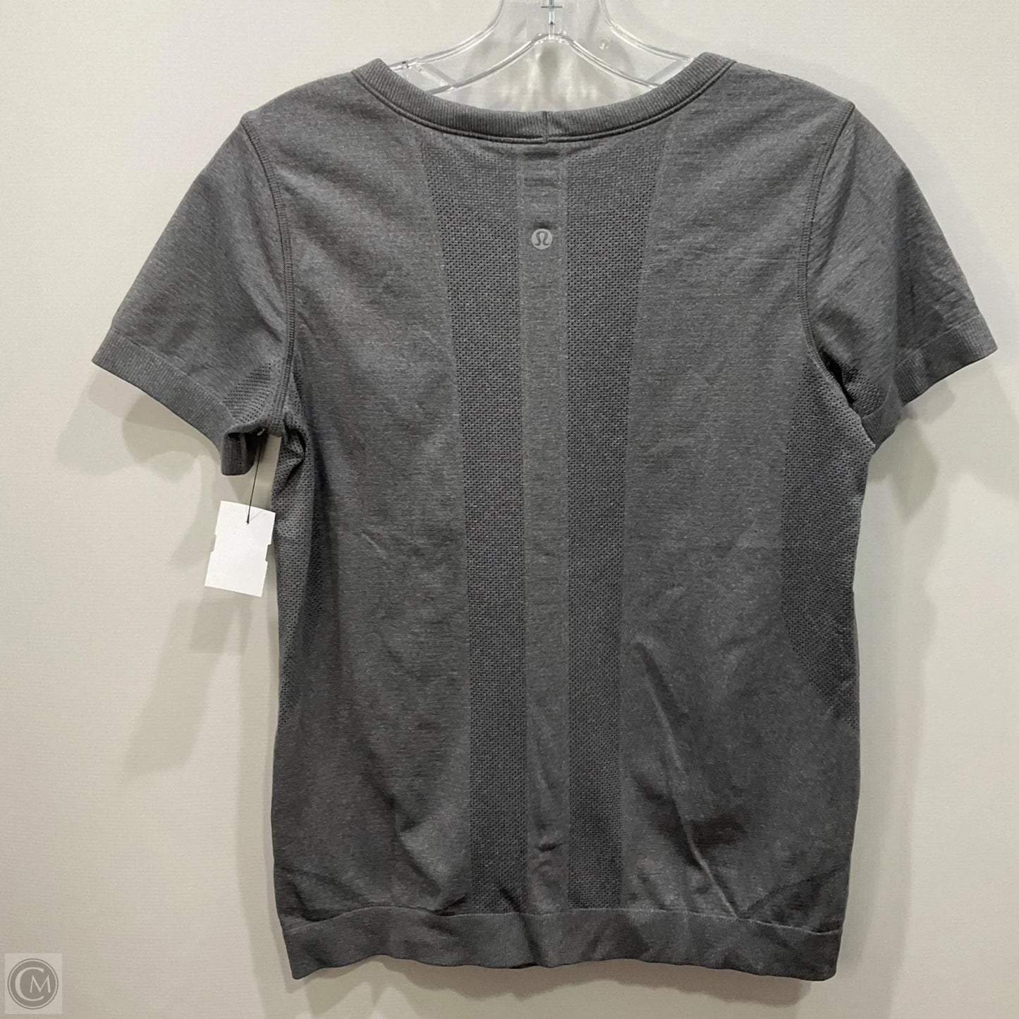 Athletic Top Short Sleeve By Lululemon In Grey, Size: 8