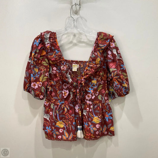 Top Short Sleeve By Maeve In Floral Print, Size: S
